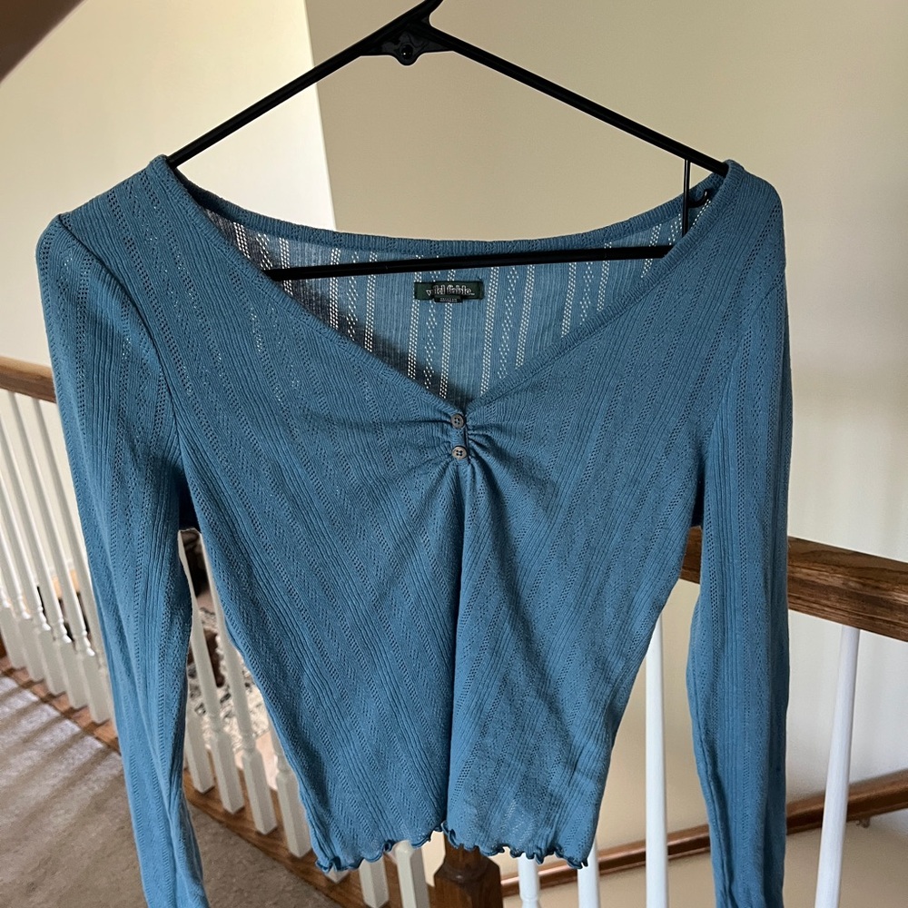 Blue Knit Long-Sleeve